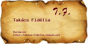 Takács Fidélia névjegykártya